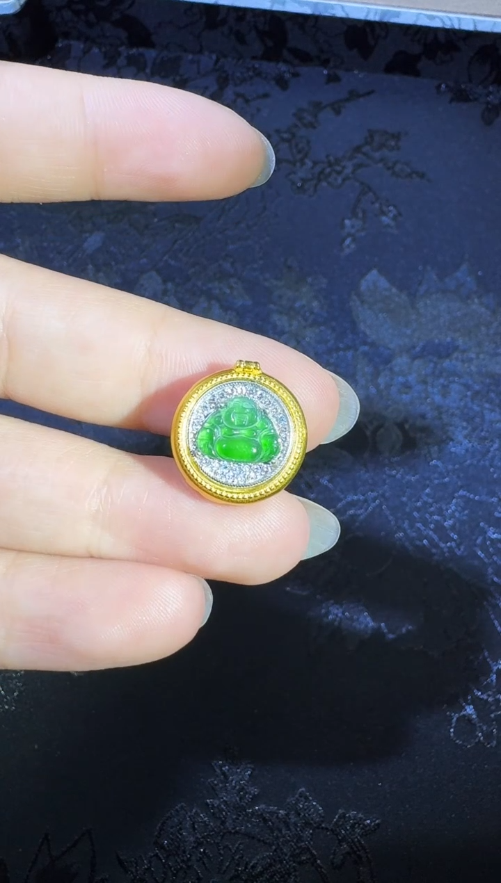 【闪购商品】翡翠吊坠(不含链)银S925镶嵌佛公