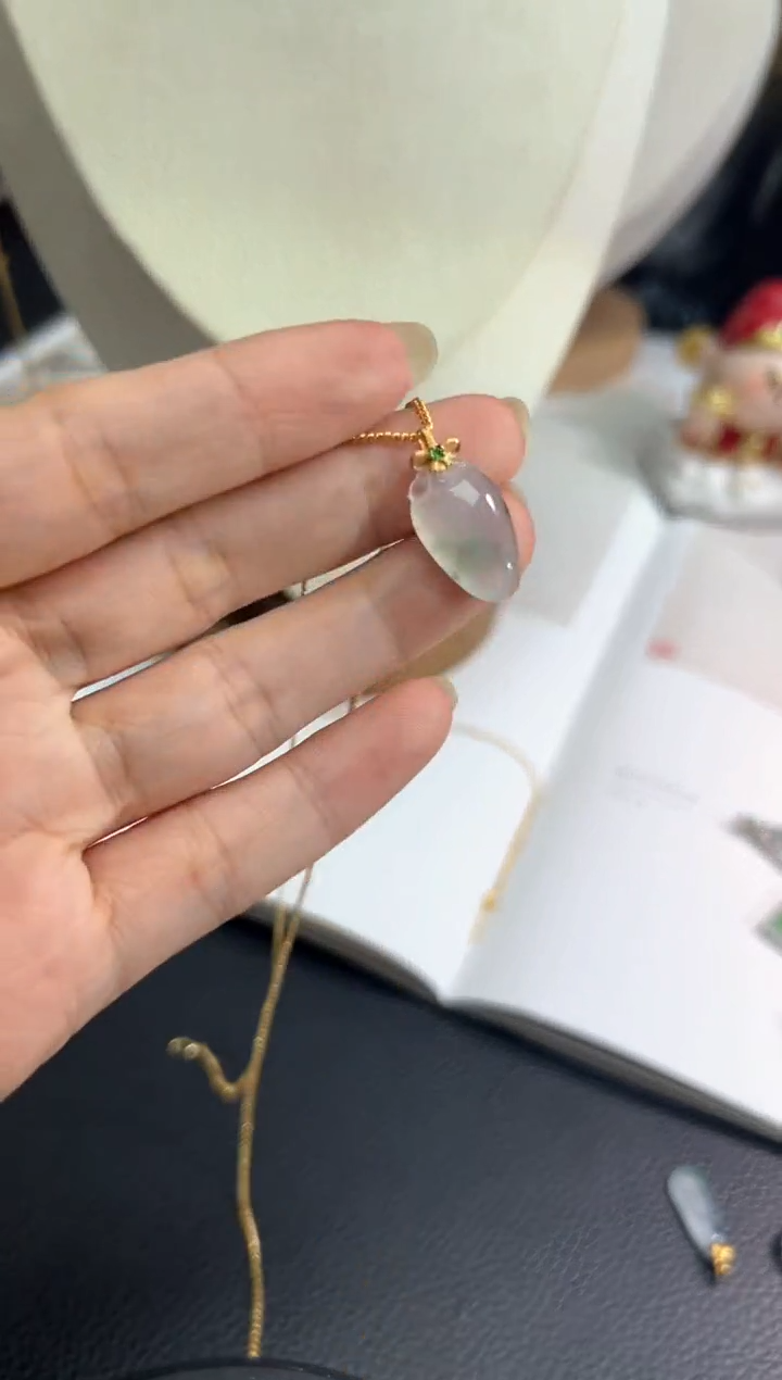 【闪购商品】翡翠颈饰18K金镶嵌翡翠源头直播间