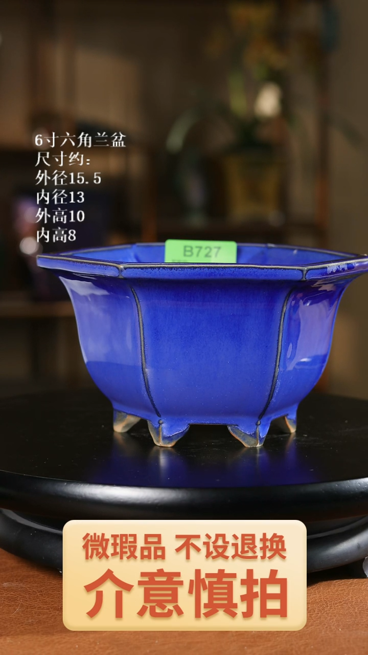 6寸六角兰盆      727