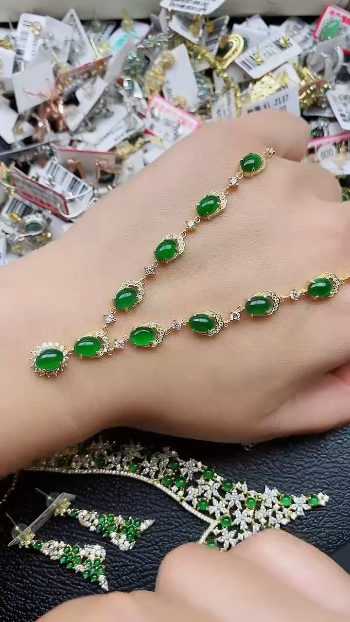 银S925镶嵌戒指翡翠1