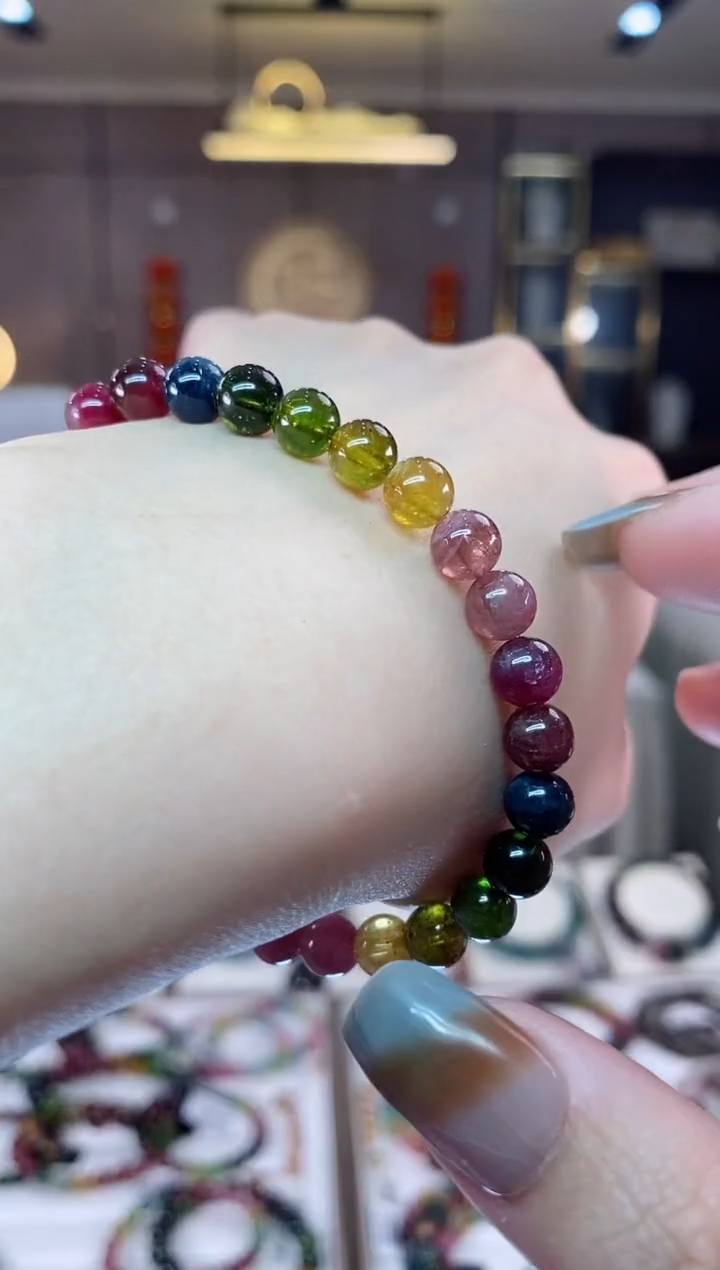 【闪购商品】碧玺单圈手串6mm+未镶嵌一物一证dan