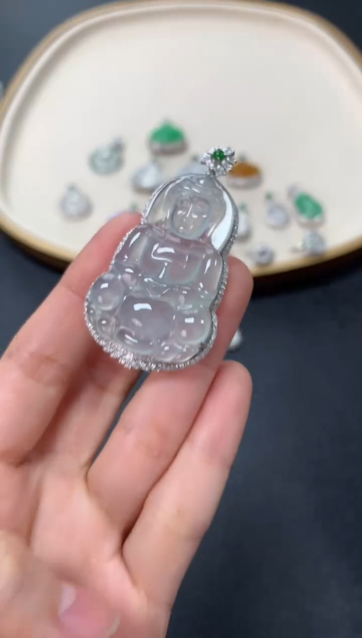 【闪购商品】翡翠吊坠(不含链)18K金镶嵌1880