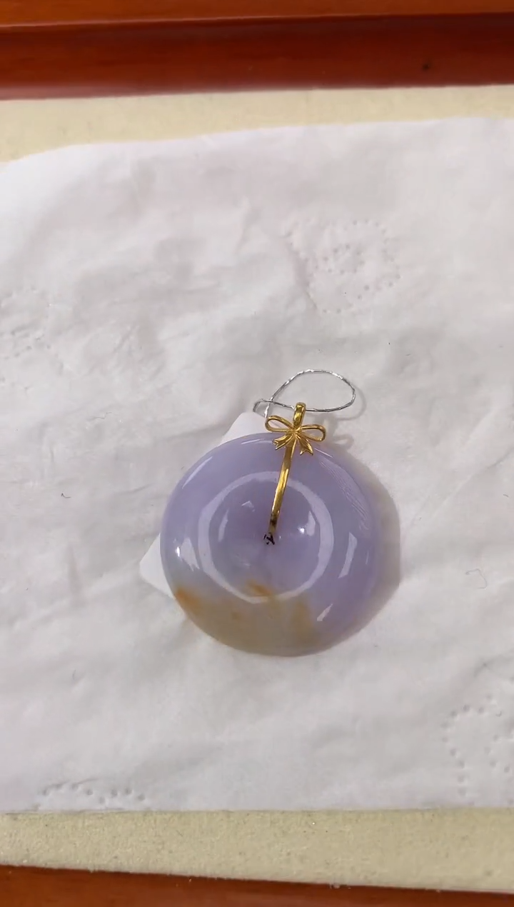 【闪购商品】翡翠颈饰18K金镶嵌天然缅甸a货翡翠