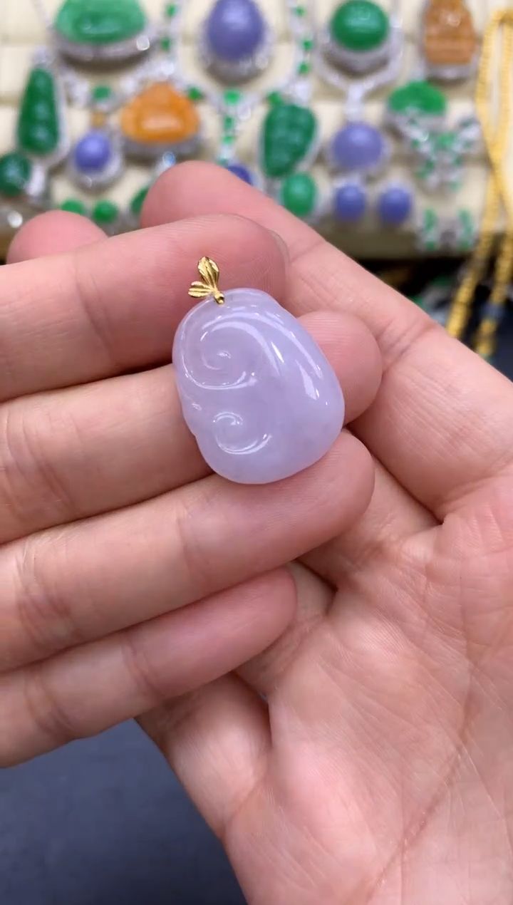 颈饰18K金镶嵌翡翠106-中国好珍宝