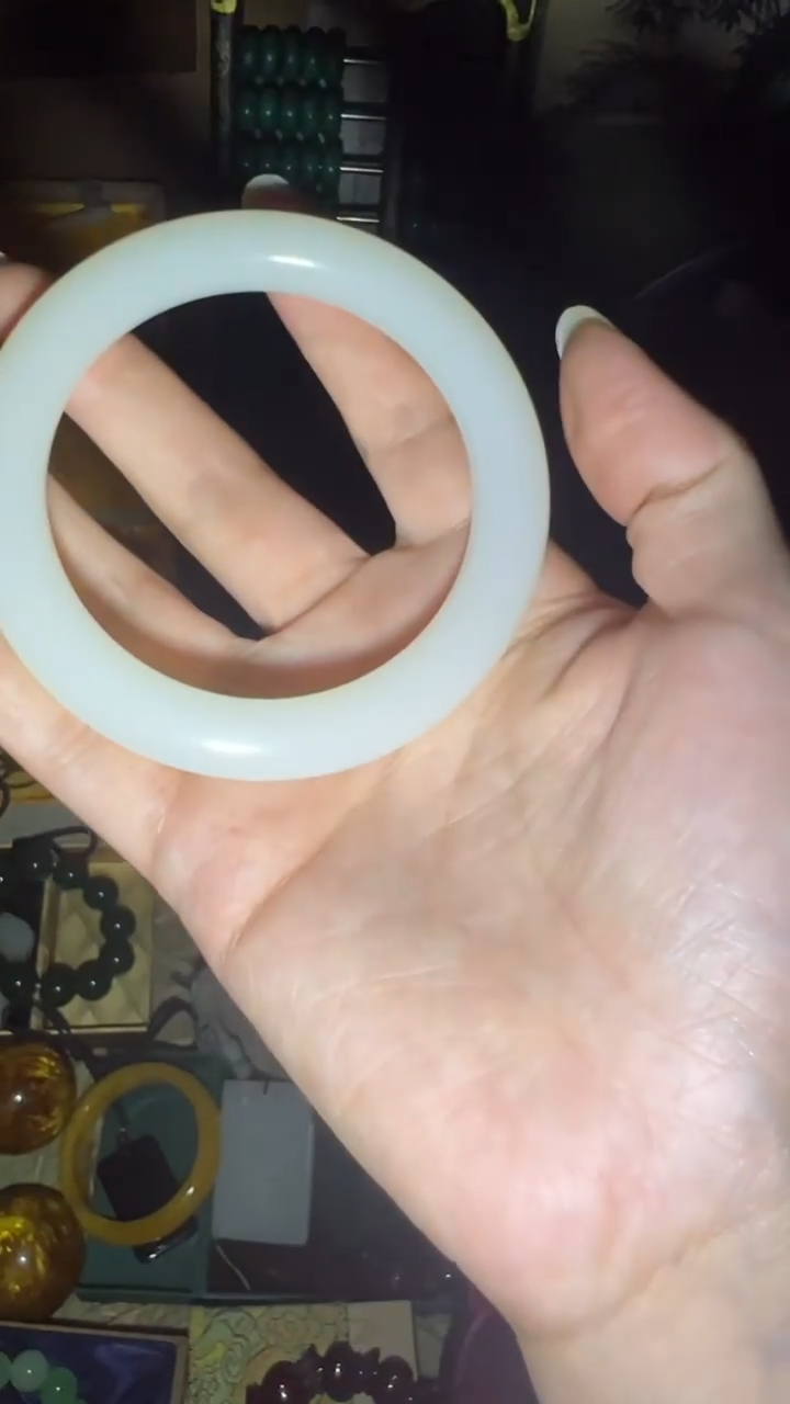 和田玉手镯未镶嵌闪购高端商品链接月光白圆58