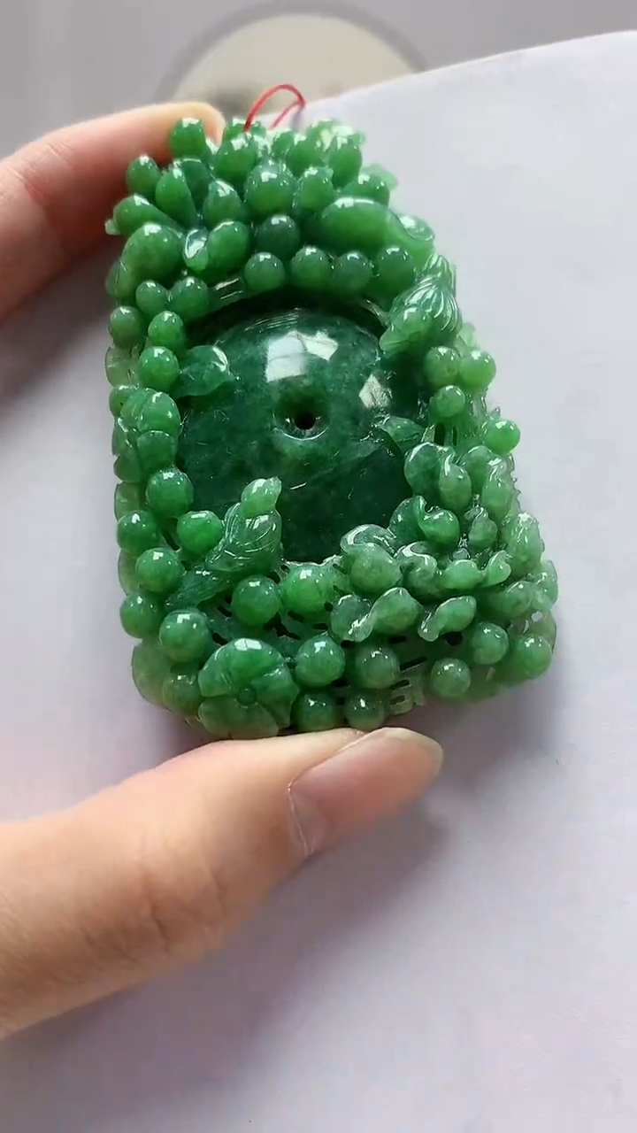 【闪购商品】定制翡翠未镶嵌4852zm-毛货挂件扣子90