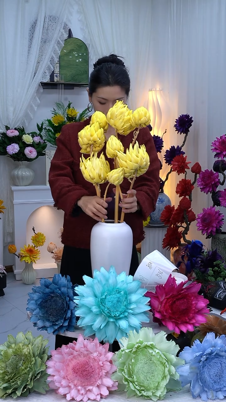 永生洋蓟黄色8头【微瑕】8135