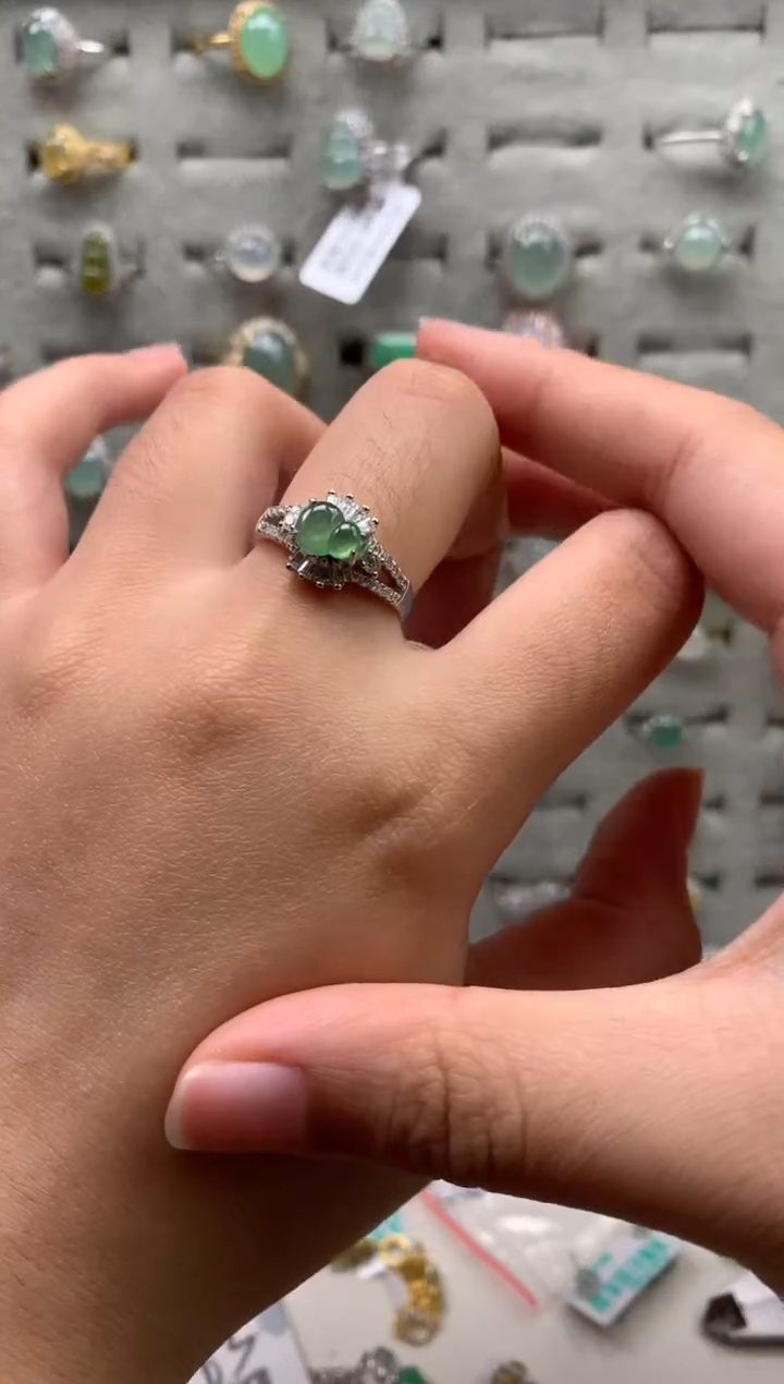 银S925镶嵌戒指翡翠7