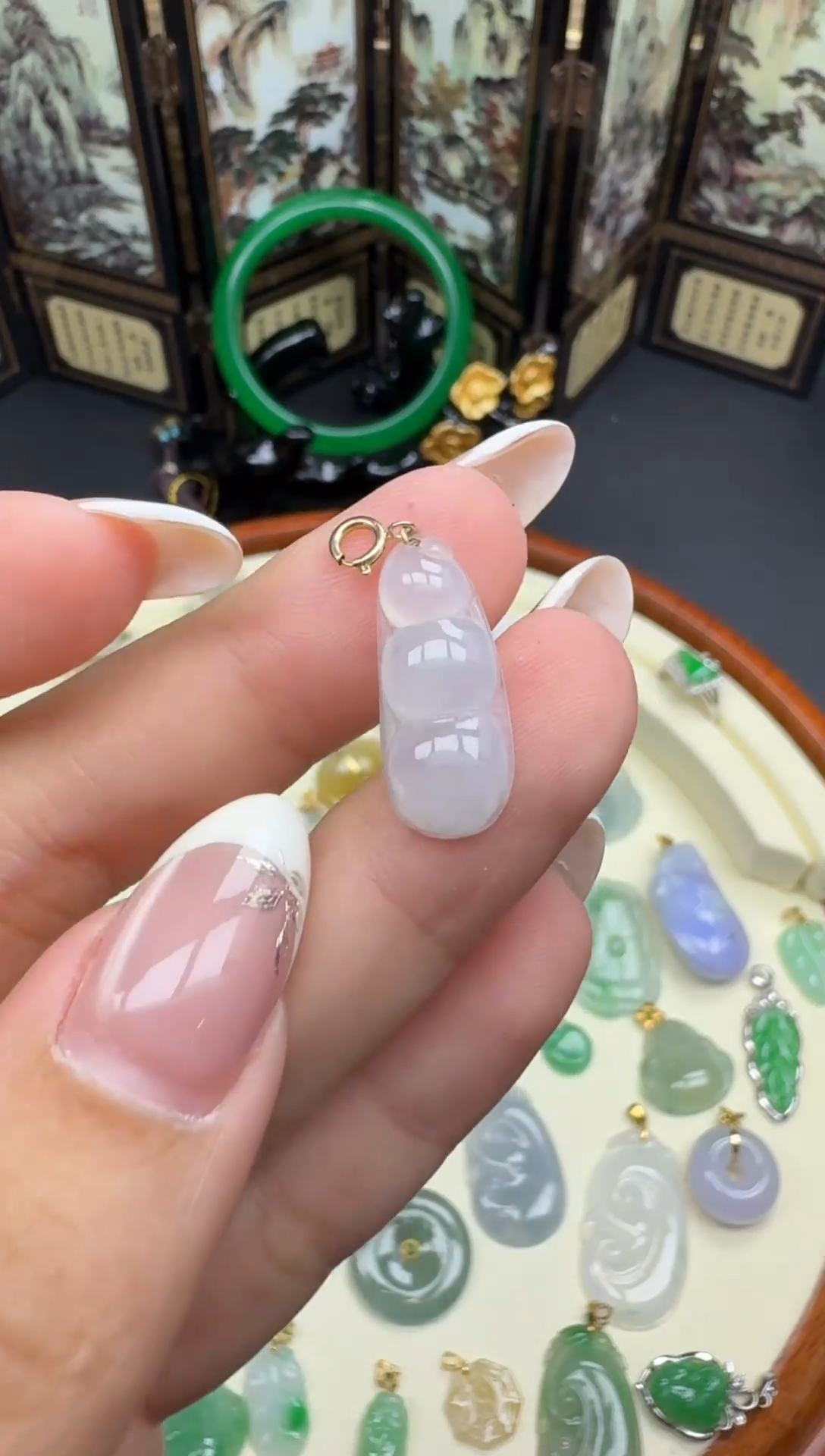 吊坠(赠链)18K金镶嵌翡翠110