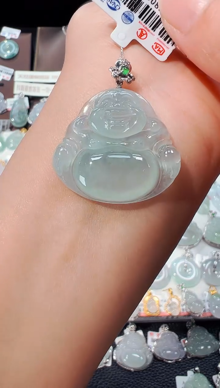 【闪购商品】翡翠吊坠(不含链)18K金镶嵌佛公吊坠986