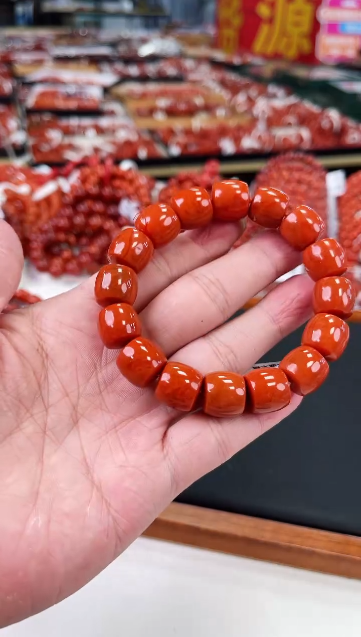 【闪购商品】南红玛瑙瓦西直切手串13+未镶嵌一个/条