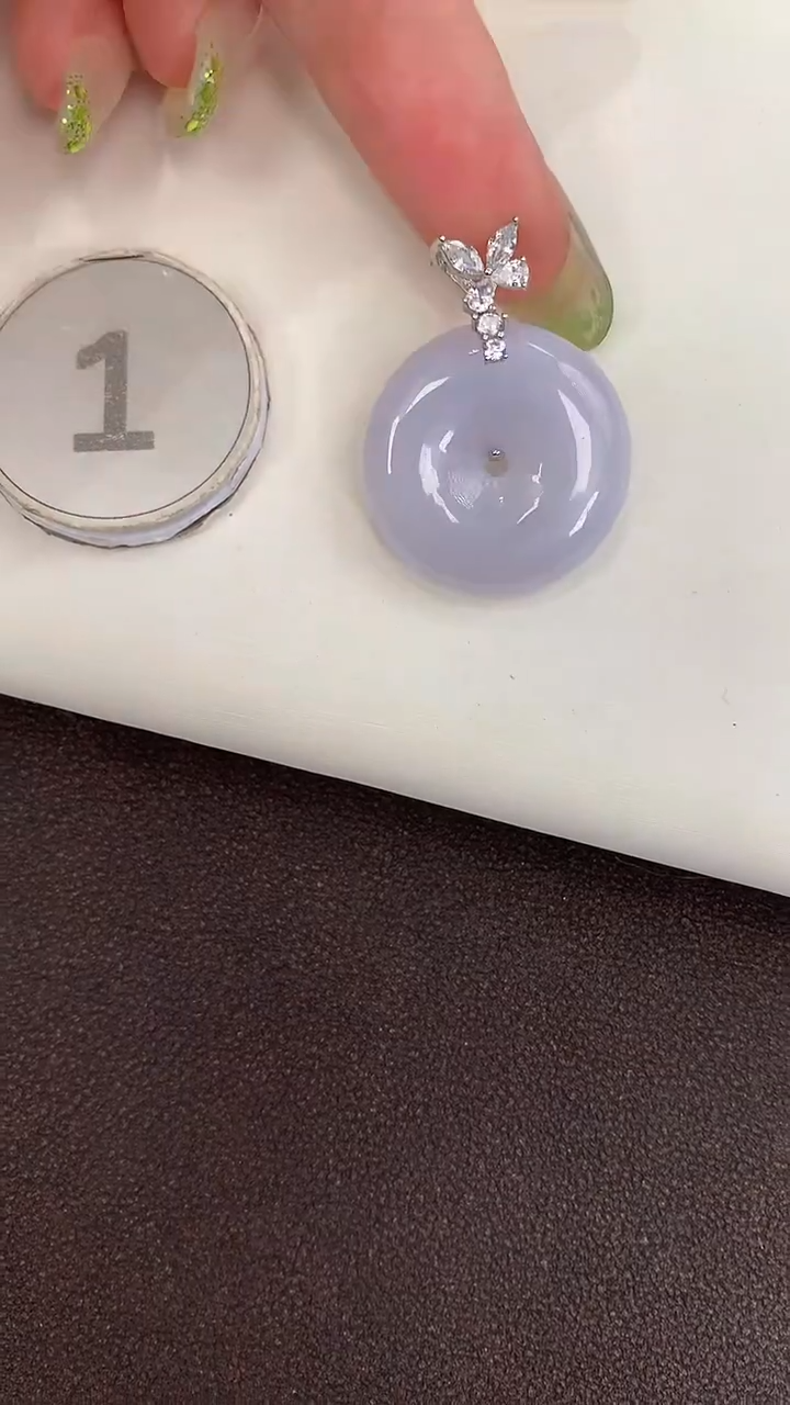 颈饰银S925镶嵌翡翠天然缅甸a货翡翠(多样性发其一