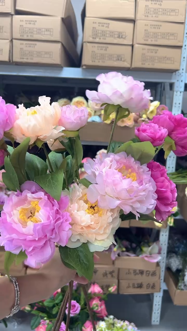 4枝混色洛阳牡丹