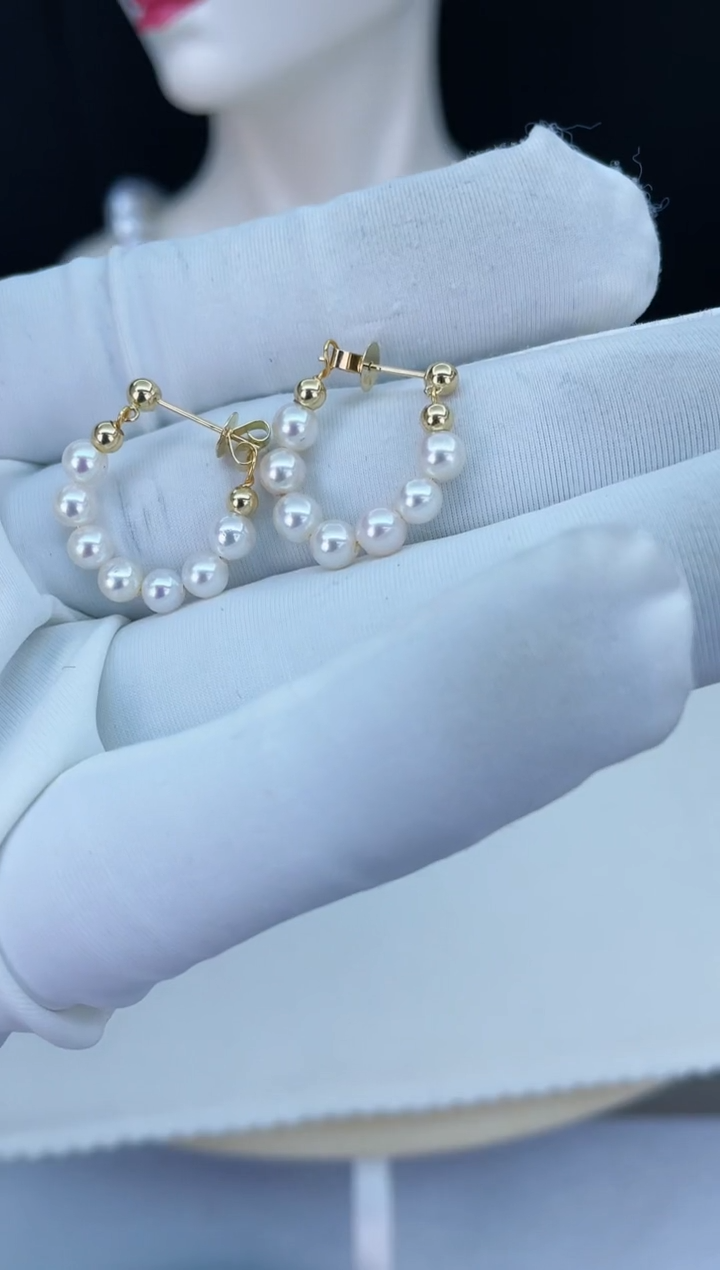 【闪购商品】海水珍珠耳饰18K金镶嵌耳坠