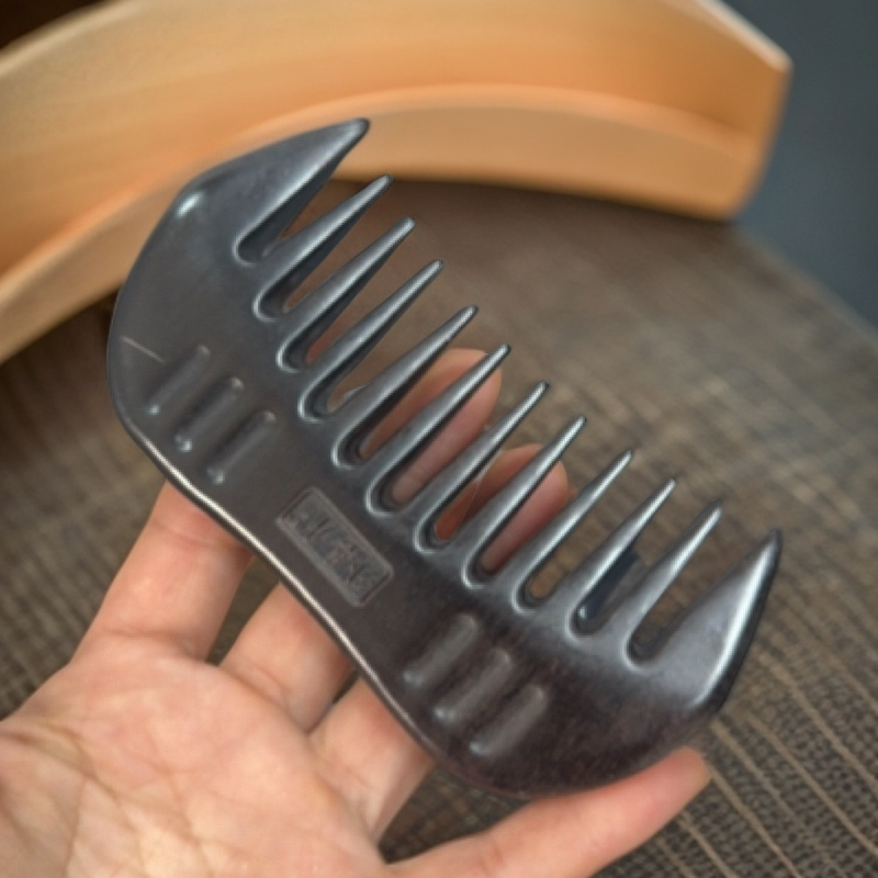 孙善升天然紫檀小月梳头部循环改善睡眠头疗家用