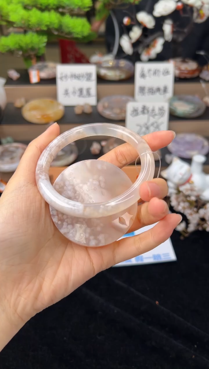 【闪购商品】石英质玉未镶嵌手镯61圈口（赠送镯心）21503