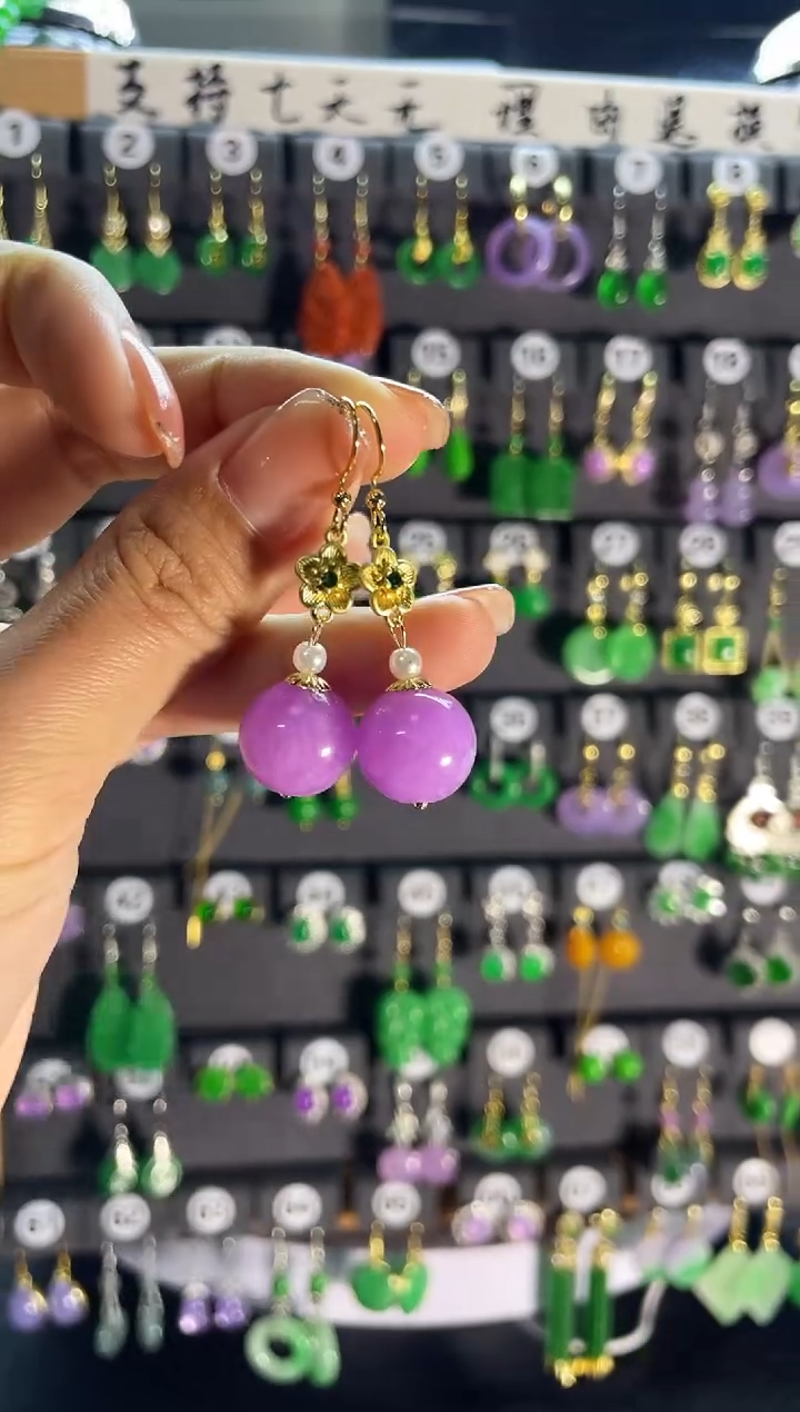 【闪购商品】翡翠耳饰银S925镶嵌436...