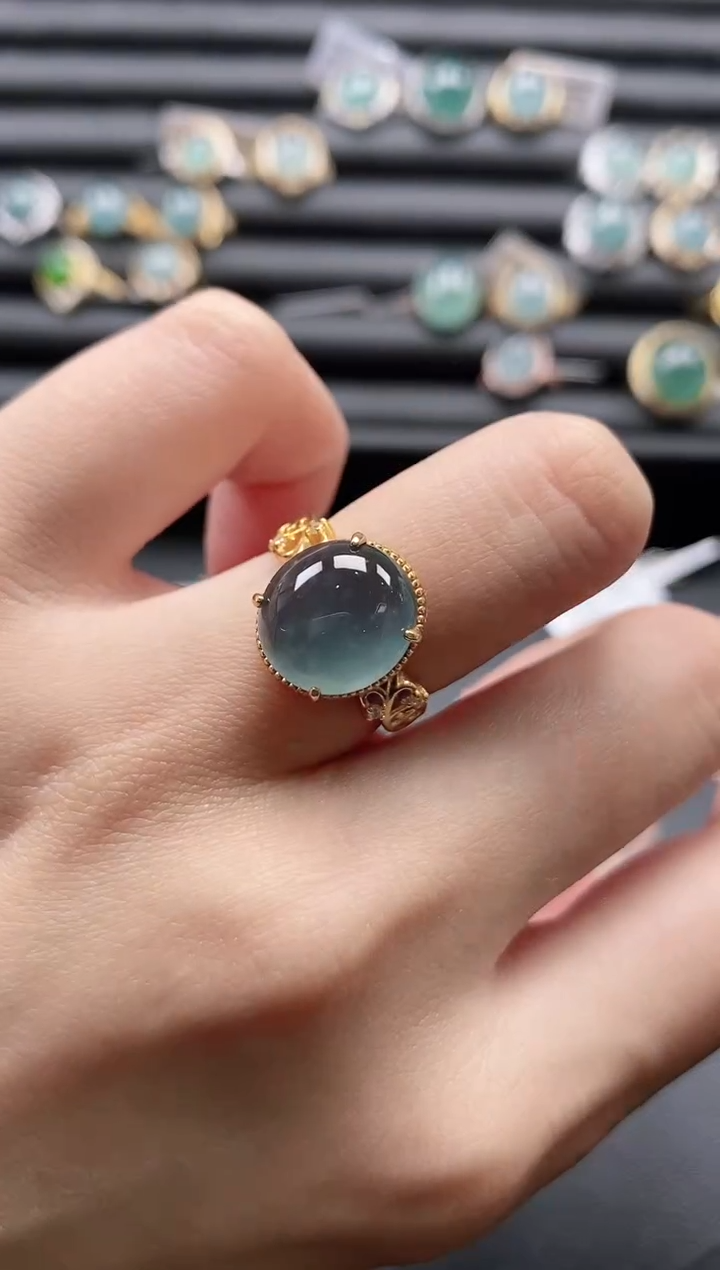 【闪购商品】翡翠戒指银S925镶嵌11111