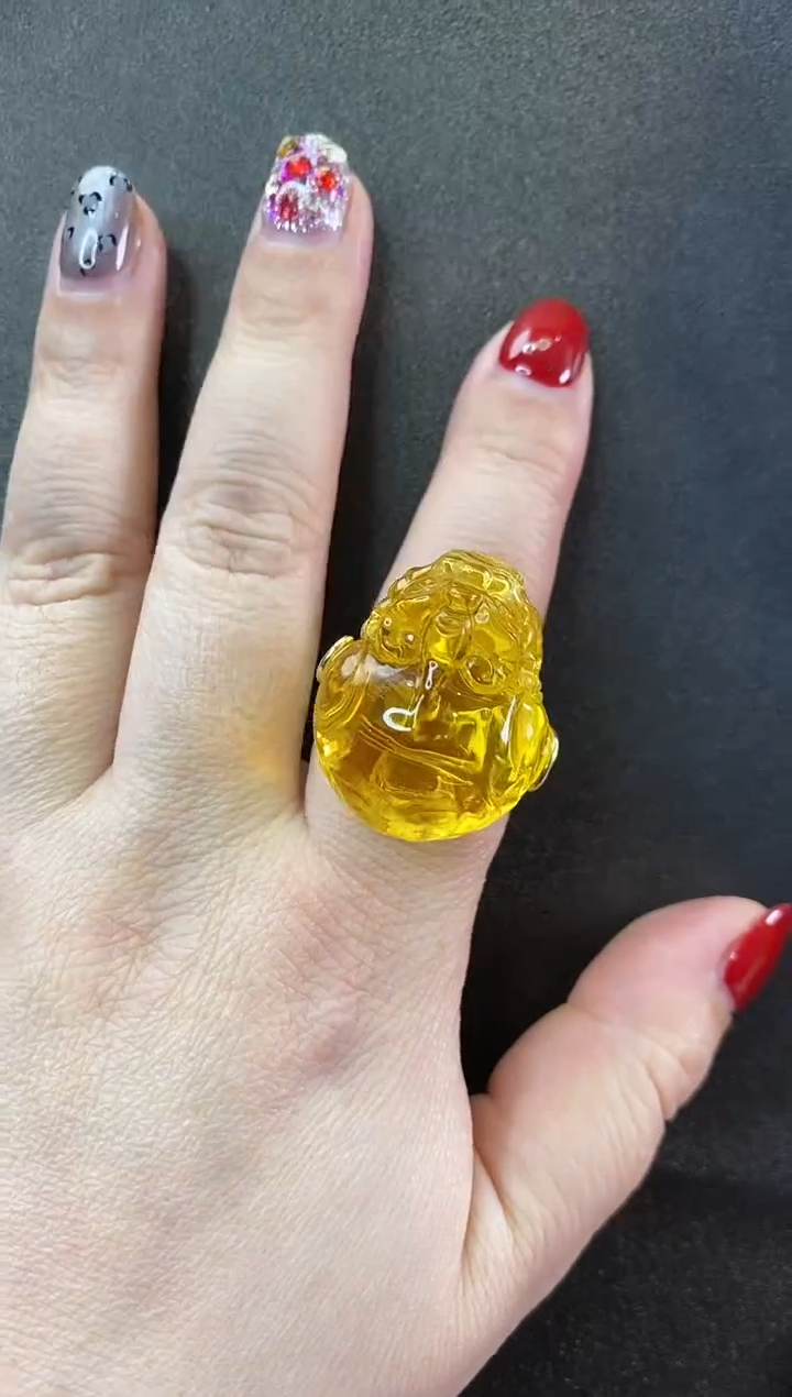 【闪购商品】琥珀戒指未镶嵌戒指