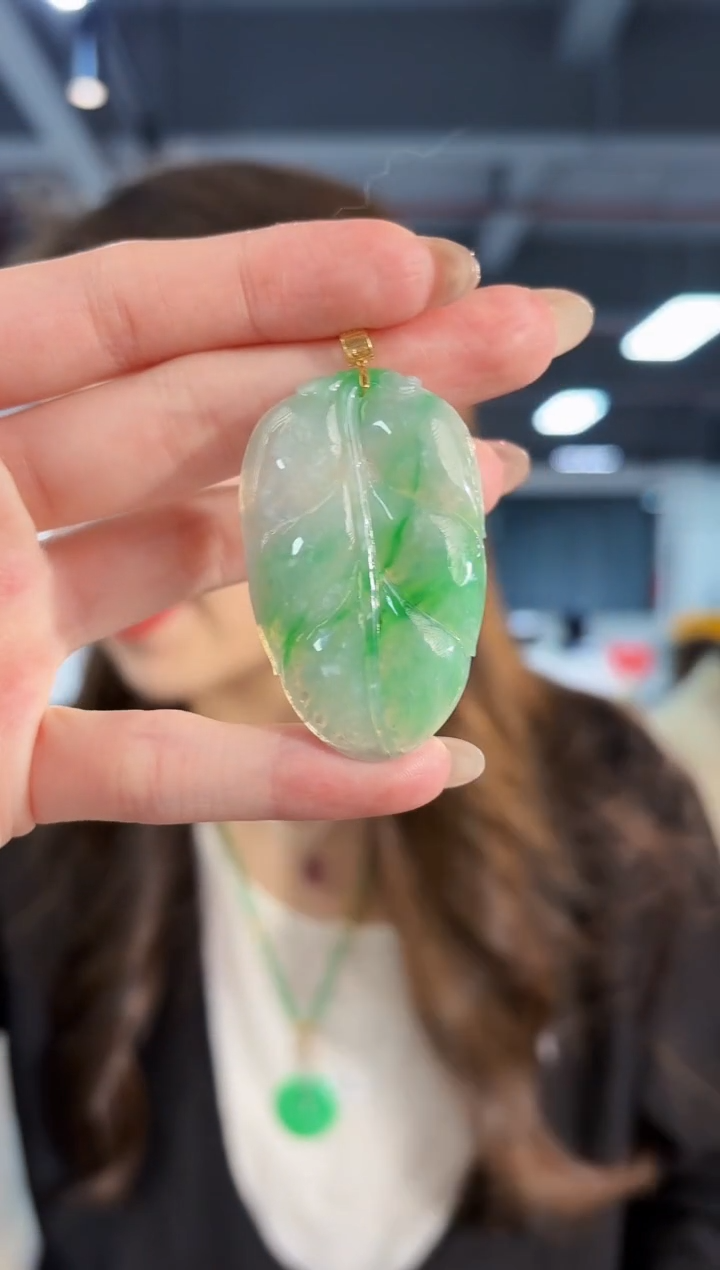 【闪购商品】翡翠颈饰18K金镶嵌缅料A货/支持复检/一件