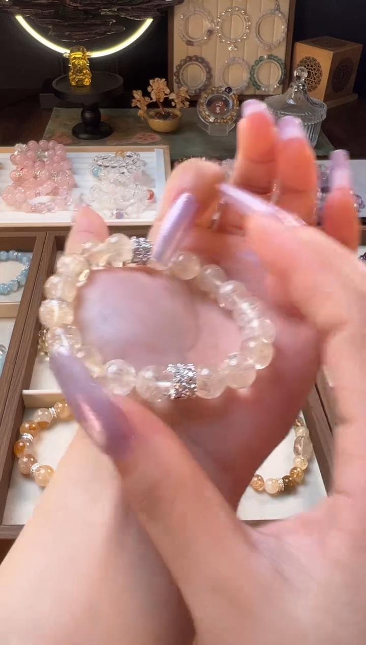 【闪购商品】水晶手串合金黄阿塞