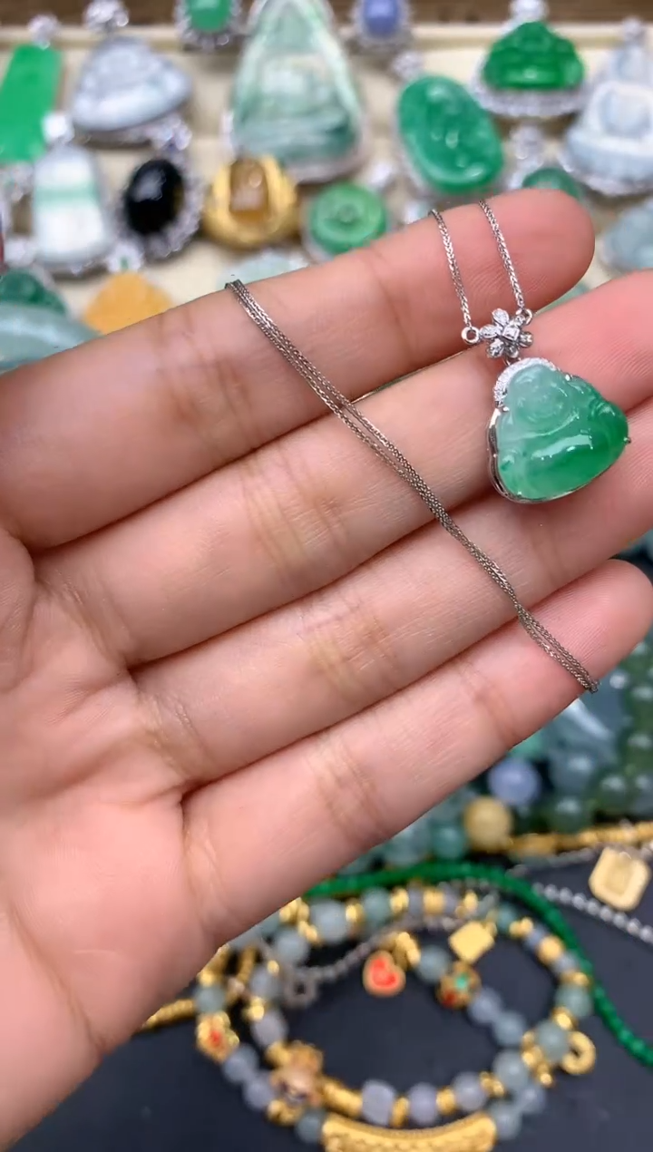 【闪购商品】翡翠颈饰18K金镶嵌225-中国好珍宝