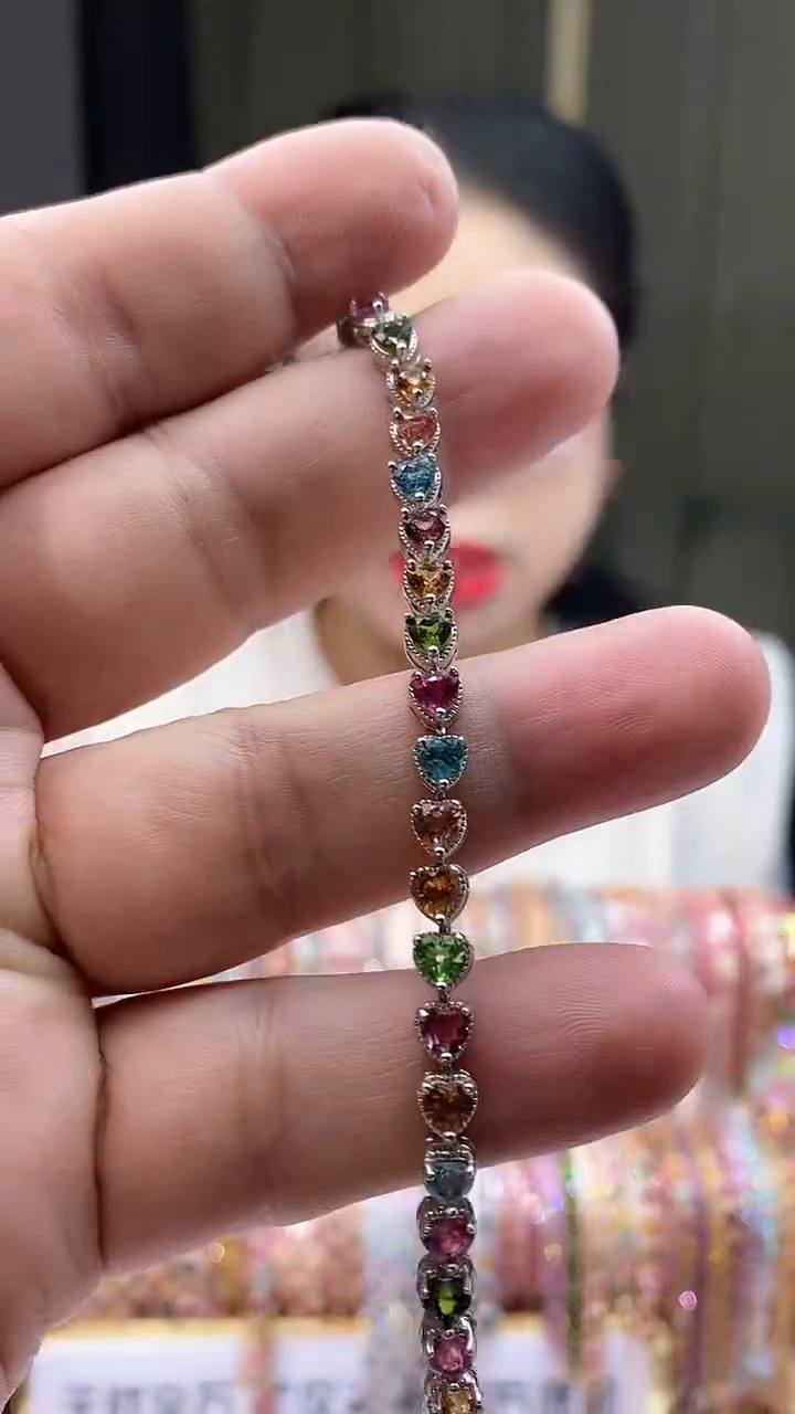 【闪购商品】碧玺手链银S925镶嵌35445354345345