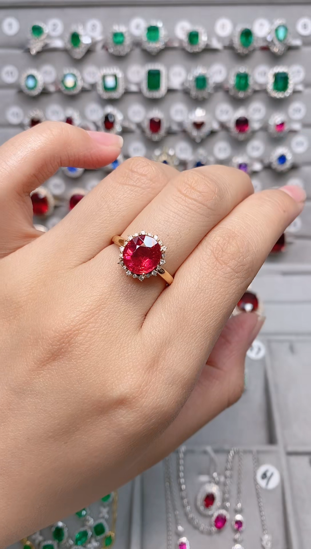 【闪购商品】碧玺18K金戒指18K金镶嵌·