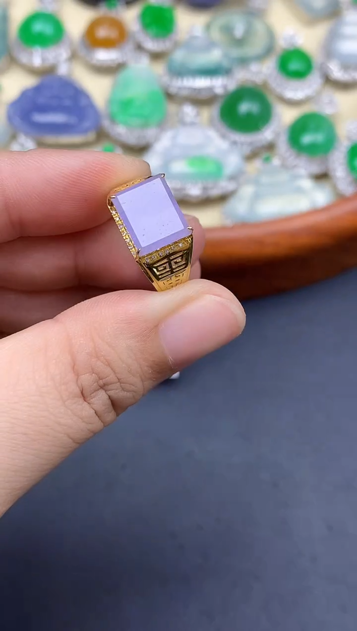 18K金镶嵌戒指翡翠504-中国好珍宝