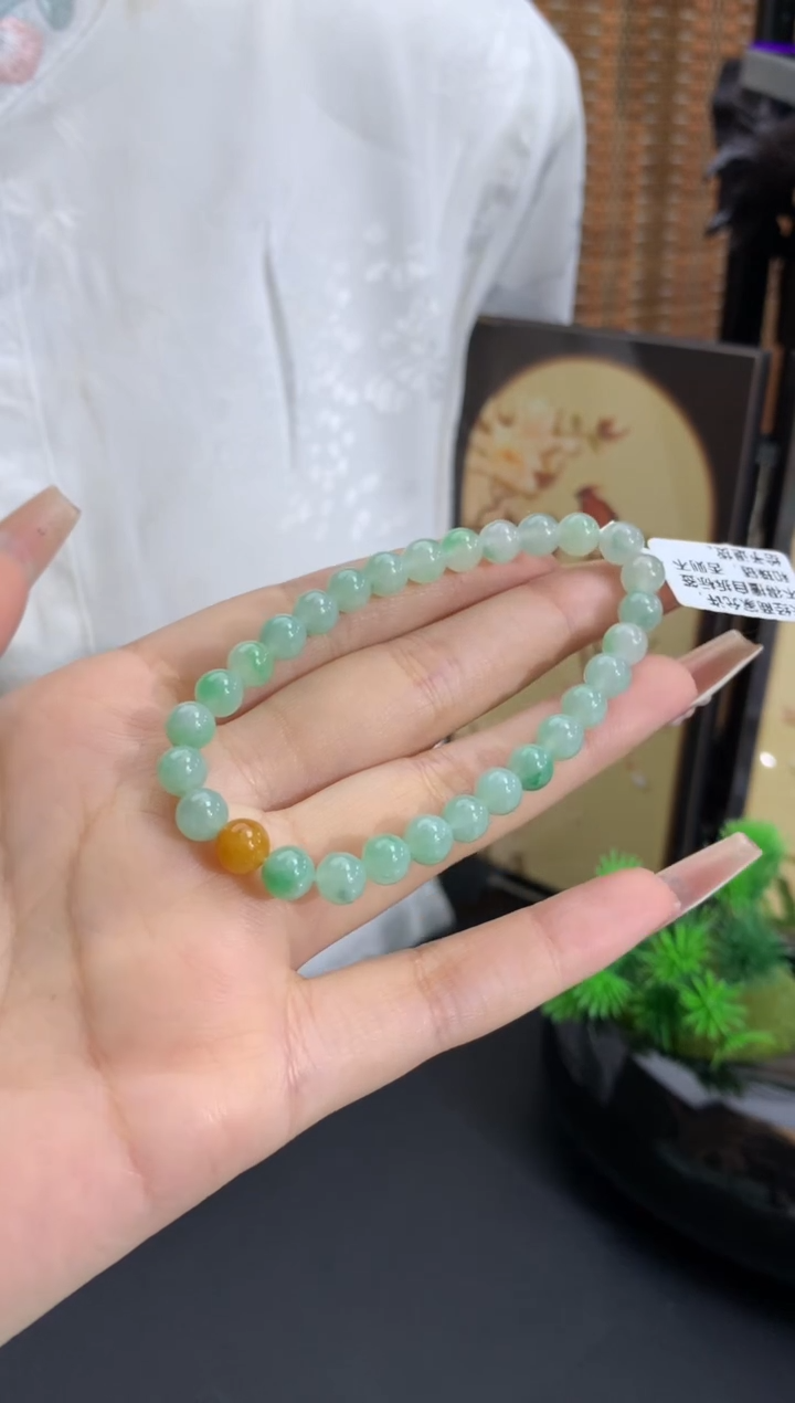 未镶嵌手链翡翠卡6.2mm（有纹