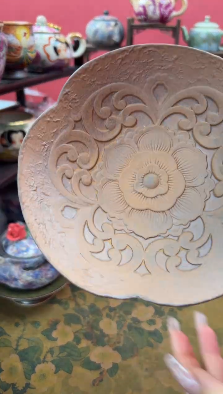 【闪购商品】素慕堂粗陶唐莲高足果盘