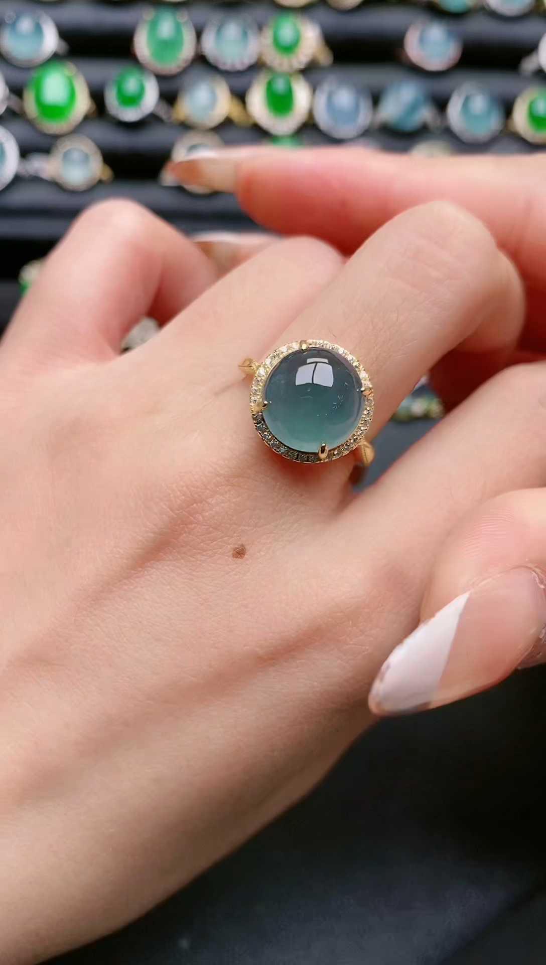 【闪购商品】翡翠戒指银S925镶嵌11111111