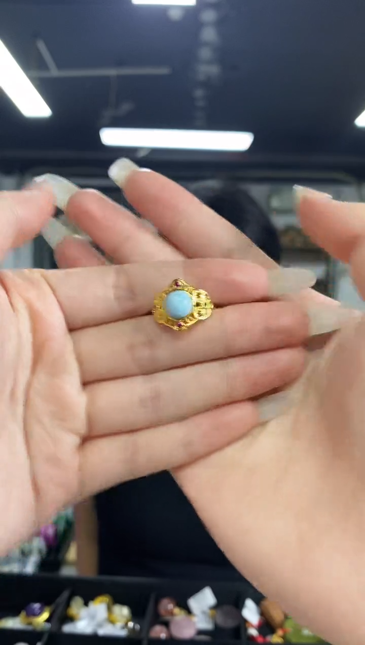 针钠钙石（海纹石）未镶嵌戒指闪购链接     多样性发其一颜色微差