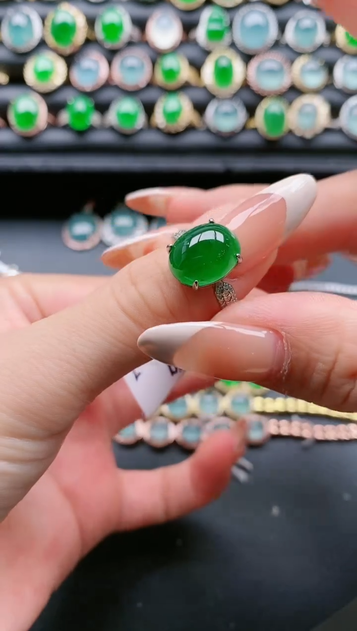 【闪购商品】翡翠戒指银S925镶嵌11111
