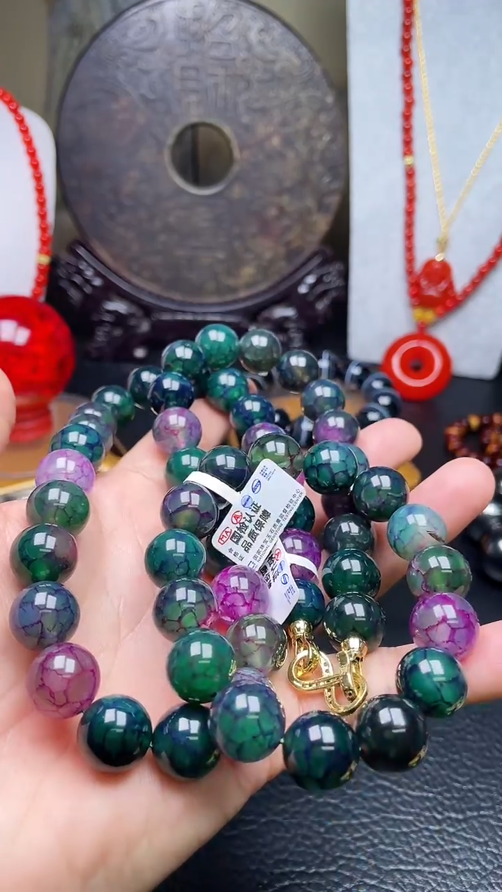 未镶嵌颈饰玛瑙/玉髓天然珠宝冰清紫龙麟【多样性拍一发一】