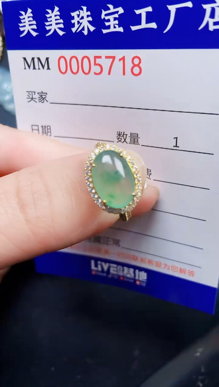 翡翠银S925镶嵌颈饰5718