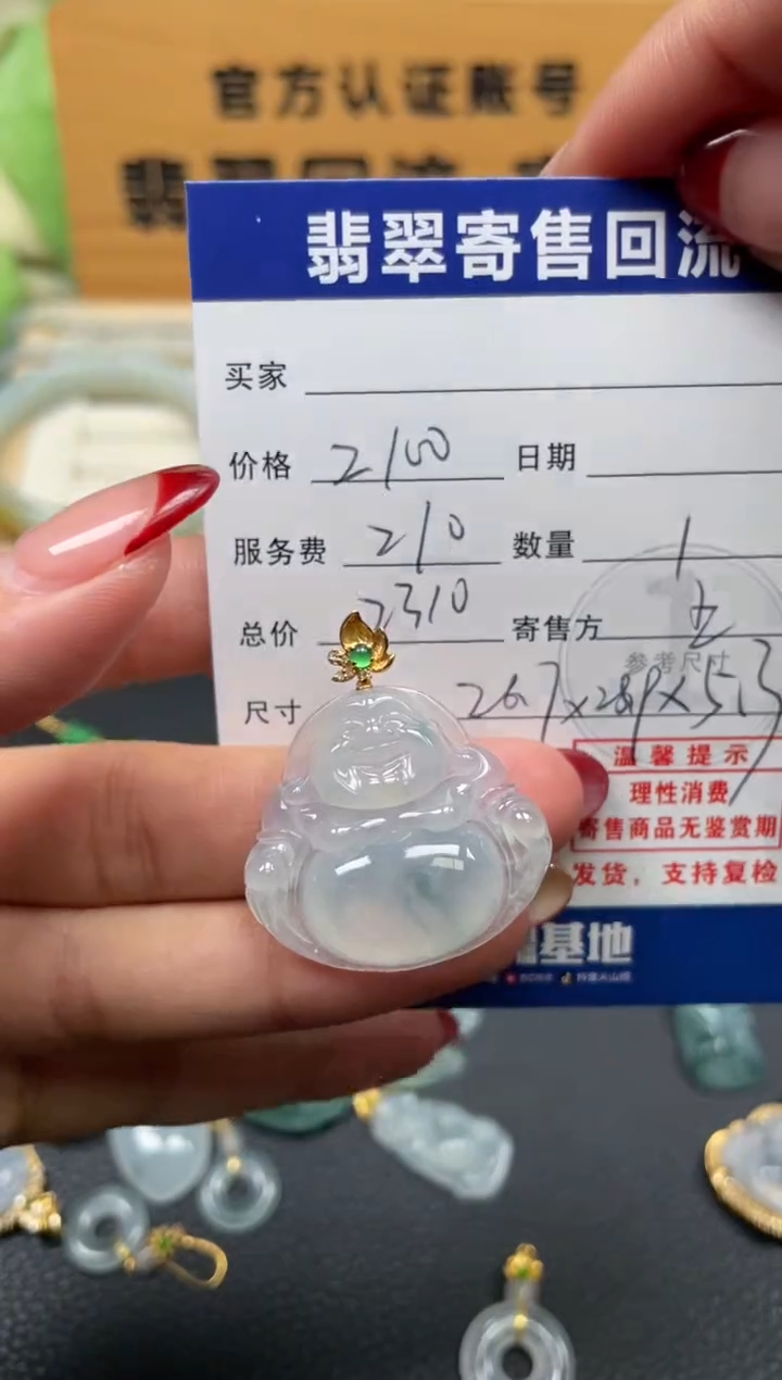 颈饰18K金镶嵌翡翠10152067