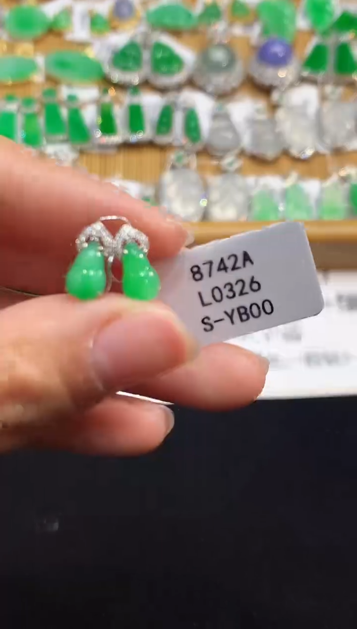 【闪购商品】翡翠耳饰18K金镶嵌2644 1