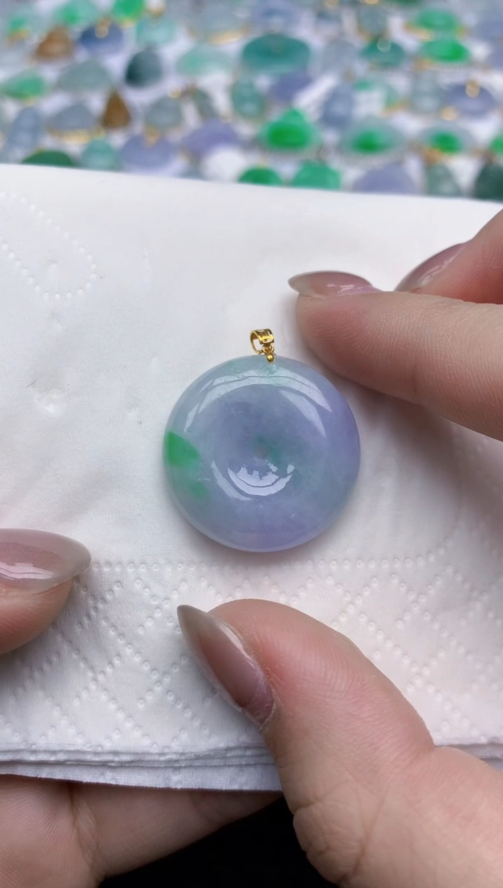 【闪购商品】翡翠颈饰18K金镶嵌天然翡翠A货