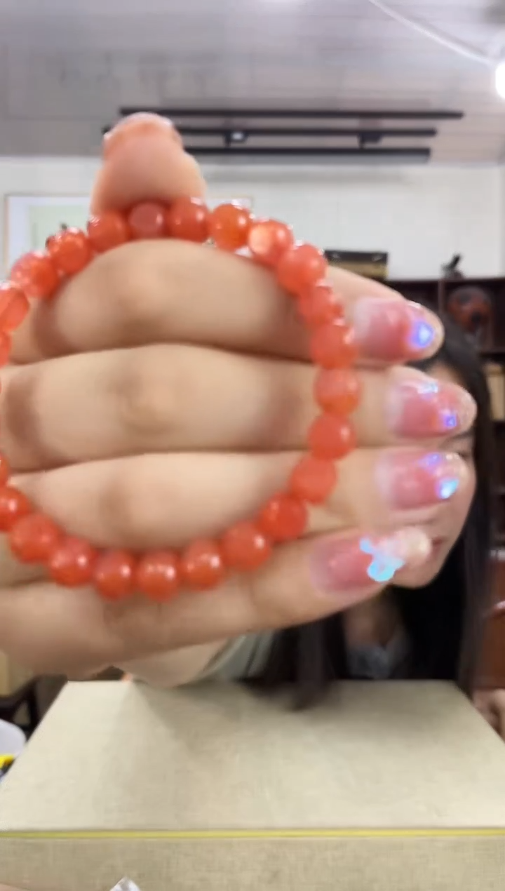 乌木类端景台099南宏樱桃红单圈串木木