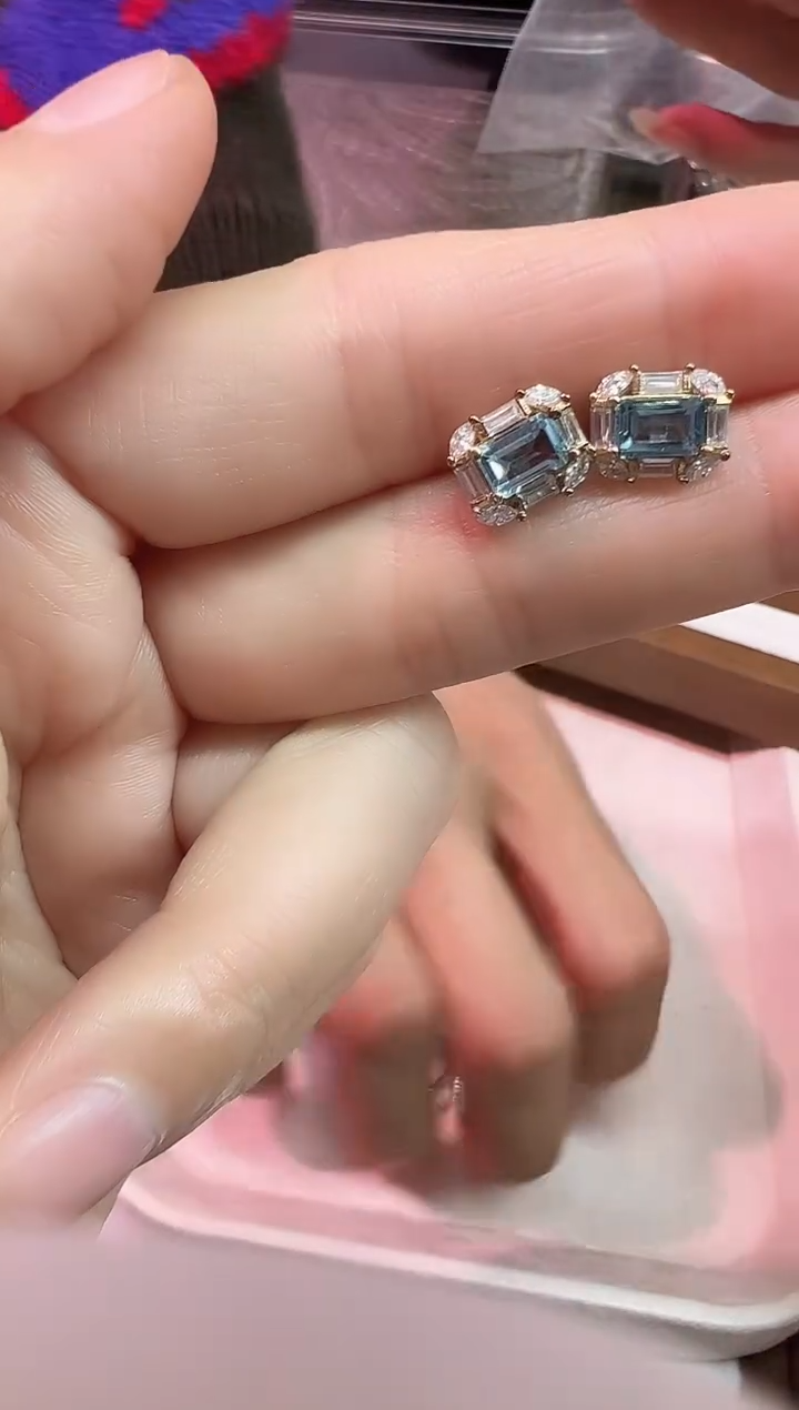 银S925镶嵌托帕石耳饰1130m042多样性发其一