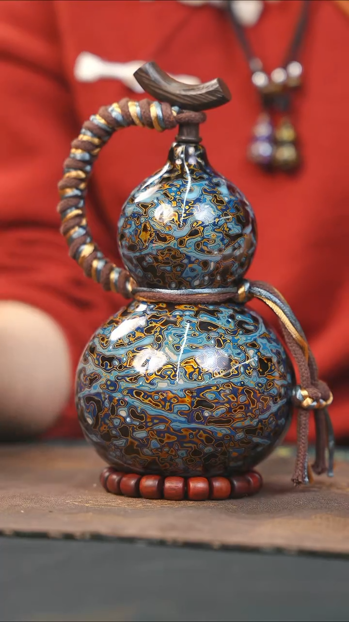 【闪购商品】RP186漆艺酒葫芦不包手串及旋转底座