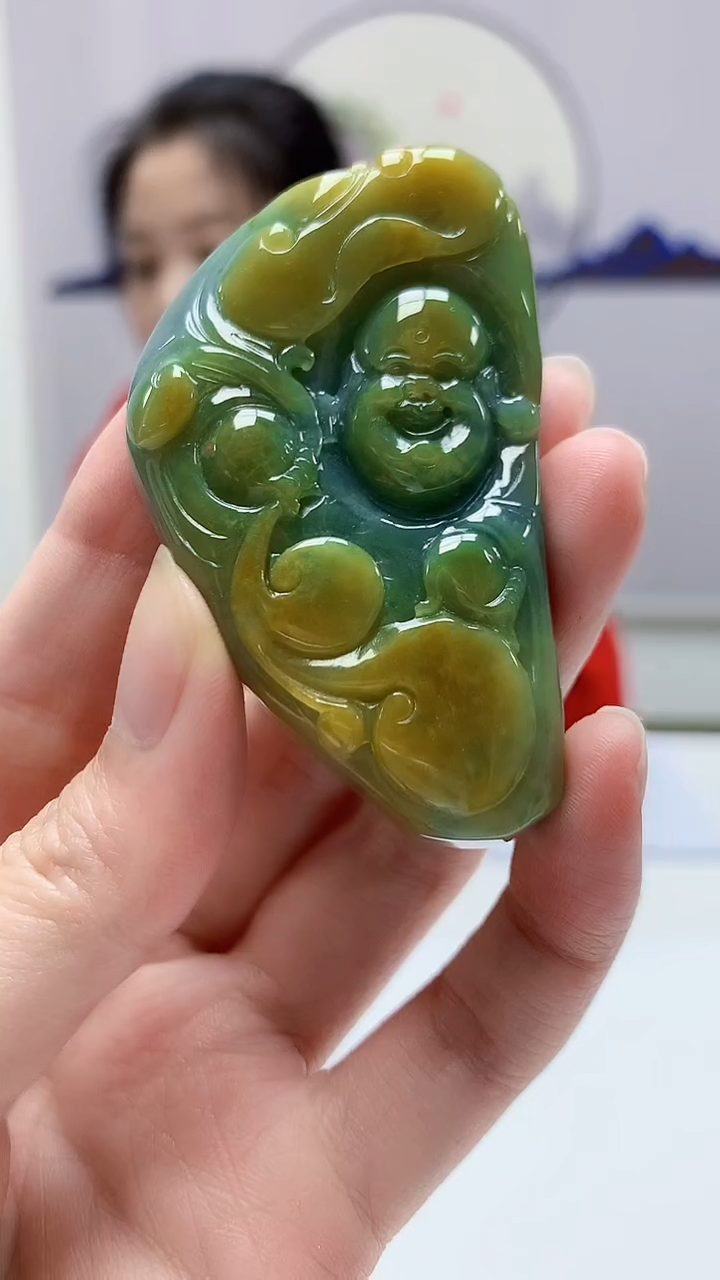【闪购商品】定制翡翠未镶嵌4902zm-毛货挂件佛公95