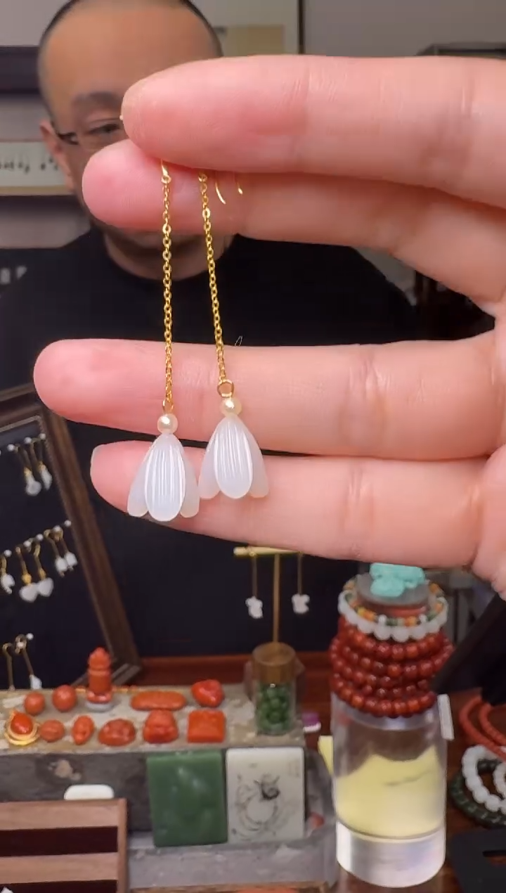 【闪购商品】和田玉挂件18K金镶嵌2736