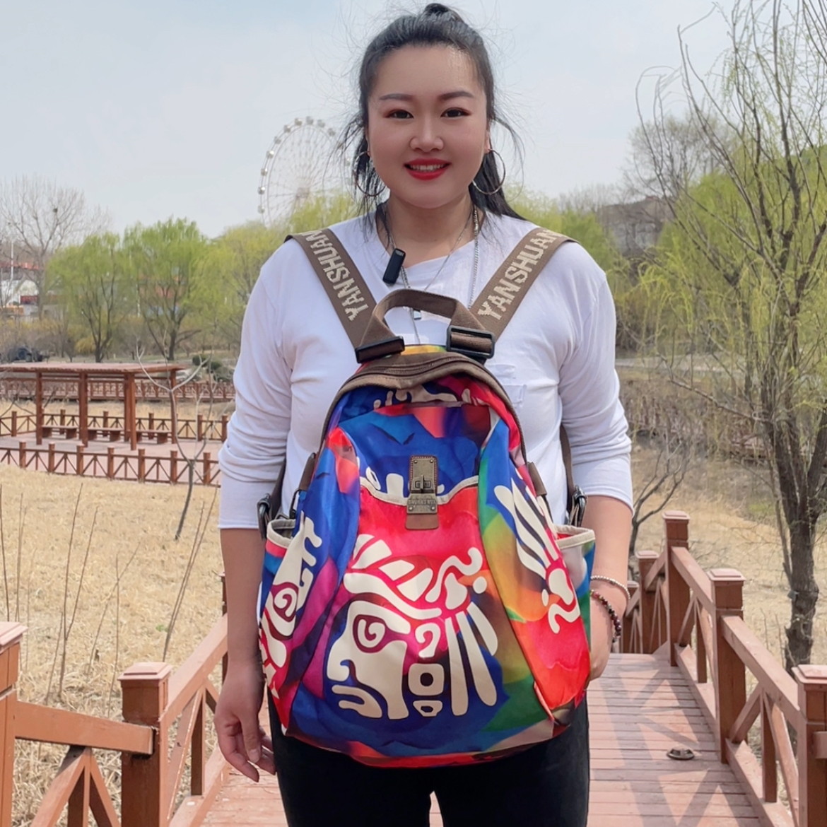 【阎双创造&弃甲花】休闲出游旅行潮流时尚背包百搭双肩包
