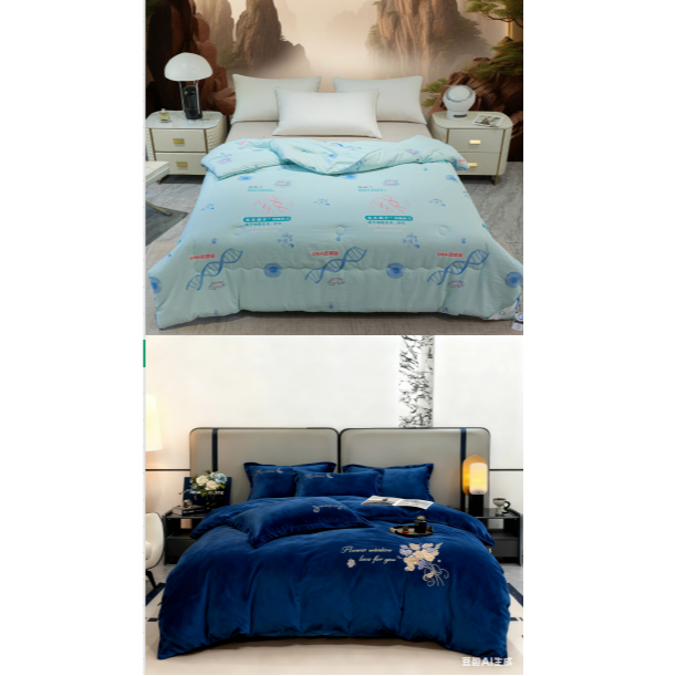 【LS专属】文养生命蝾螈花型被+金丝绒四件套