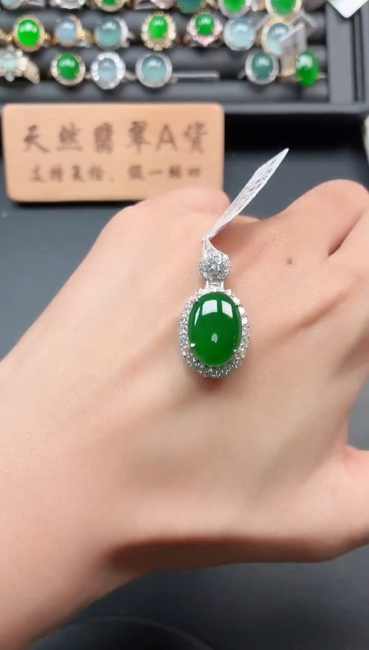 银S925镶嵌戒指翡翠111