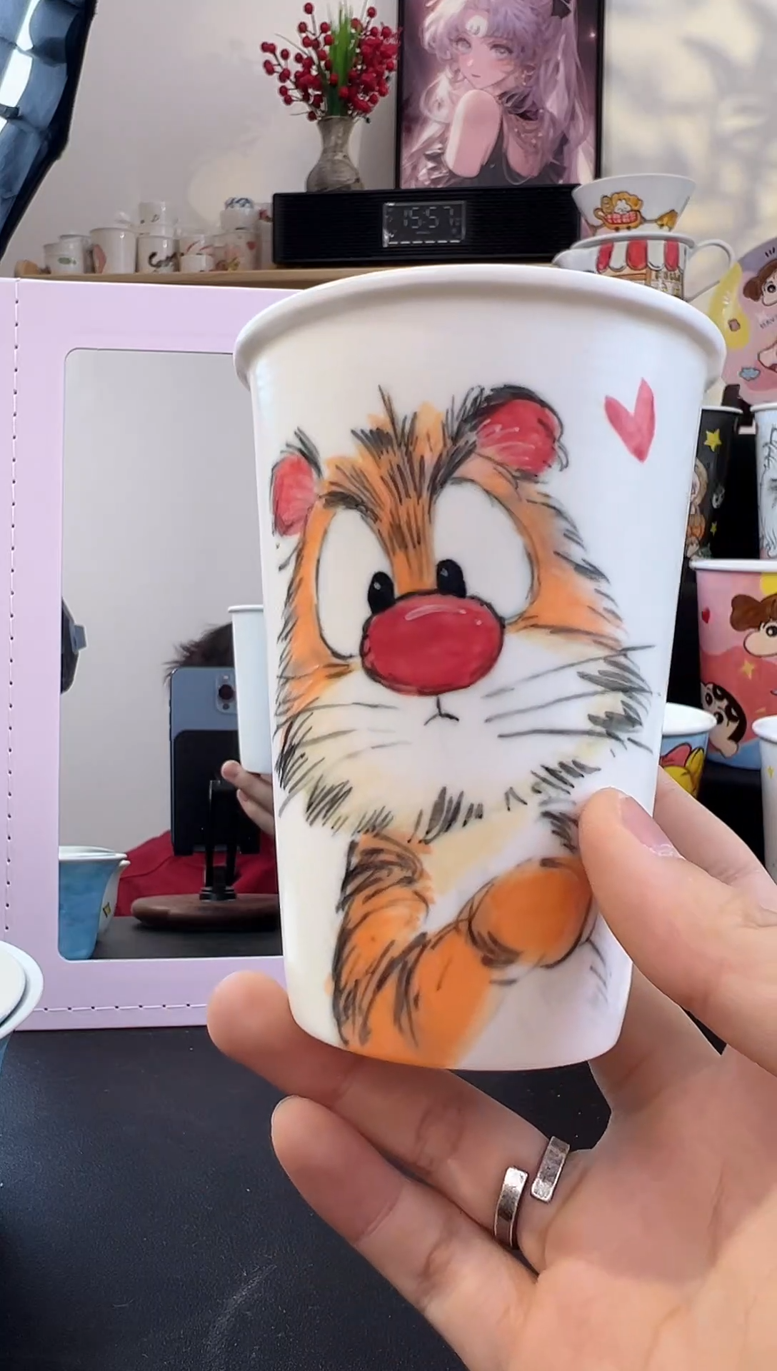 【闪购商品】摆件手工手绘陶瓷小杯杯