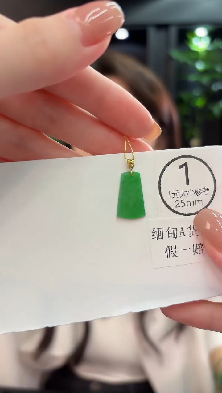 颈饰18K金镶嵌翡翠 缅甸A货/支持复检/一件