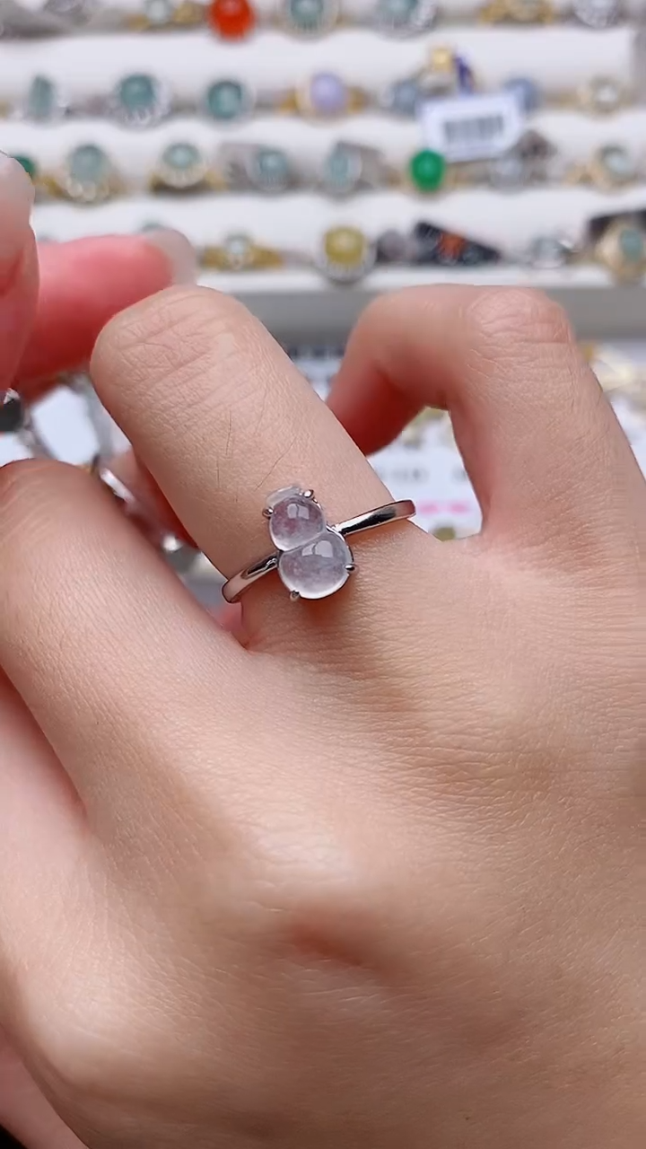 银S925镶嵌戒指翡翠忒**话正品 纯天然翡翠